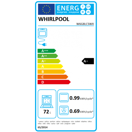 WHIRLPOOL W6G8LCSWX Ελεύθερη Κουζίνα Αερίου 72lt 60cm WHIRLPOOL W6G8LCSWX Ελεύθερη Κουζίνα Αερίου 72lt 60cm